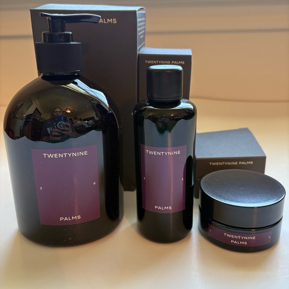 TwentyNine Palms Skincare Set Face Moisturizer, Body Wash & Exfoliating Solution